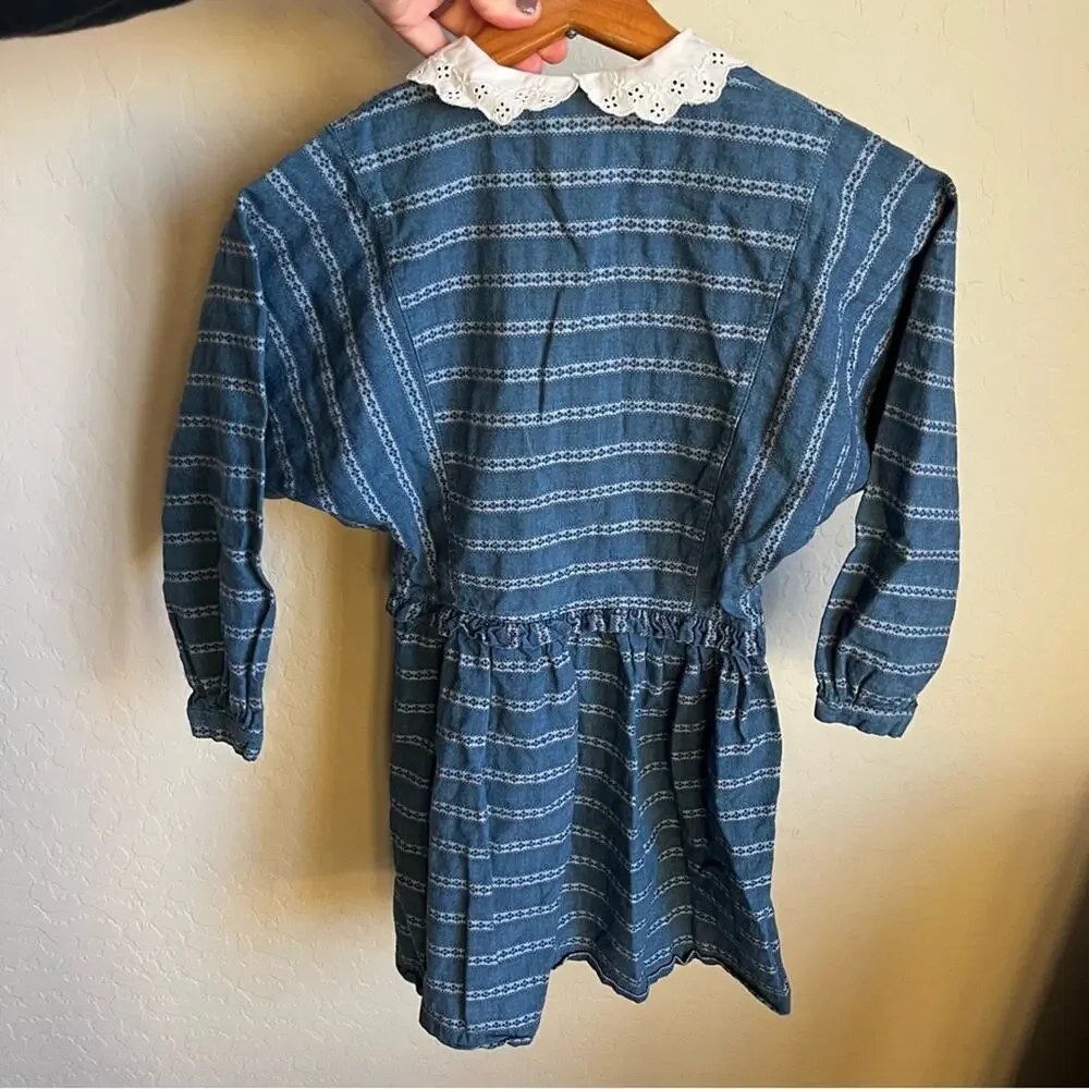 Vintage Osh Kosh the Genuine Article cottagecore kids dress size 6x lace ruffle